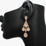 90617, TEARDROP ACCENT RHINESTONE EVENING EARRING, WEDDING, BRIDAL, PROM