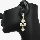 90617, TEARDROP ACCENT RHINESTONE EVENING EARRING, WEDDING, BRIDAL, PROM