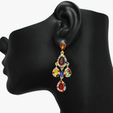 90617, TEARDROP ACCENT RHINESTONE EVENING EARRING, WEDDING, BRIDAL, PROM