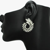 90618, SWIRL MARQUISE RHINESTONE ACCENT EVENING EARRING, WEDDING, BRIDAL, PROM