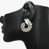 90618, SWIRL MARQUISE RHINESTONE ACCENT EVENING EARRING, WEDDING, BRIDAL, PROM