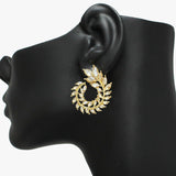 90618, SWIRL MARQUISE RHINESTONE ACCENT EVENING EARRING, WEDDING, BRIDAL, PROM