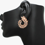 90618, SWIRL MARQUISE RHINESTONE ACCENT EVENING EARRING, WEDDING, BRIDAL, PROM