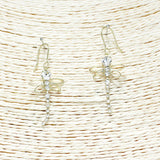90626, DRAGONFLY GOLD DIPPED BRASS EARRING