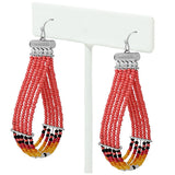 90641, WESTERN STYLE SEED BEADED EARRING