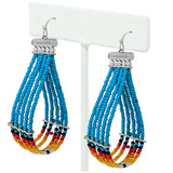 90641, WESTERN STYLE SEED BEADED EARRING
