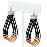 90641, WESTERN STYLE SEED BEADED EARRING