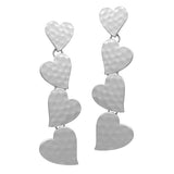 Hammered Heart Dangle Drop Earring, Valentine's DAY - view 2