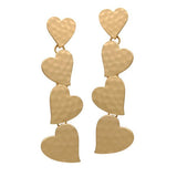 Hammered Heart Dangle Drop Earring, Valentine's DAY