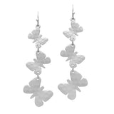 90645, HAMMERED BUTTERFLY DANGLE DROP EARRING, GARDEN