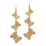 90645, HAMMERED BUTTERFLY DANGLE DROP EARRING, GARDEN