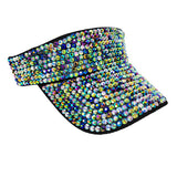 90656, BLING RHINESTONE STUDDED SUN VISOR HAT