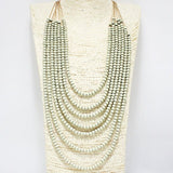 Handmade Wooden Beaded Multi Layered Long Necklace - view 3