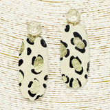 Leopard Print with Gold Accent Faux Leather Earring