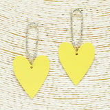Matte Heart with Rhinestone Dangle Earring, Valentine's DAY