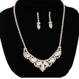 90687, MARQUISE ACCENT RHINESTONE CRYSTAL EVENING NECKLACE SET, WEDDING, BRIDAL, PROM