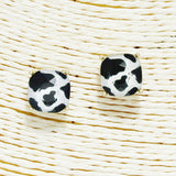 90688, COW PRINT BUBBLE GLASS STUD EARRING
