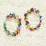 90689, FLOWER ACCENT RHINESTONE EARRING