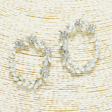 90689, FLOWER ACCENT RHINESTONE EARRING