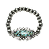 Western Concho with Navajo Beaded Stretch Bracelet