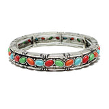 Western Turquoise Stone Stretch Bracelet