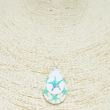 Starfish Teardrop Pendant Necklace, Ocean Theme, SEA Life
