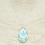 SEA Turtle Teardrop Pendant Necklace, Ocean Theme, SEA Life