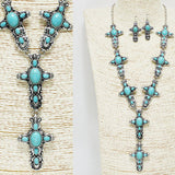 90729, WESTERN CROSS Y-SHAPE LONG NECKLACE, RELIGIOUS