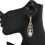 90738, RHINESTONE CRYSTAL EVENING EARRING, WEDDING, BRIDAL, PROM