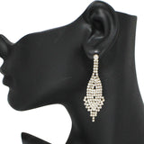 90739, RHINESTONE CRYSTAL EVENING EARRING, WEDDING, BRIDAL, PROM