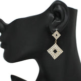 90740, DIAMOND RHINESTONE CRYSTAL EVENING EARRING, WEDDING, BRIDAL, PROM