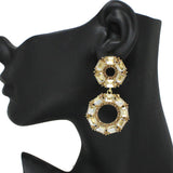90742, GEOMETRIC RHINESTONE EVENING EARRING