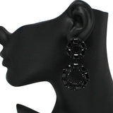 90742, GEOMETRIC RHINESTONE EVENING EARRING