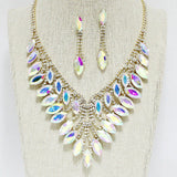 90750, MARQUISE ACCENT RHINESTONE EVENING NECKLACE, WEDDING, BRIDAL, PROM