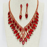 90750, MARQUISE ACCENT RHINESTONE EVENING NECKLACE, WEDDING, BRIDAL, PROM