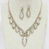90751, MARQUISE ACCENT RHINESTONE EVENING NECKLACE, WEDDING, BRIDAL, PROM