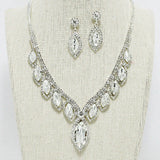90751, MARQUISE ACCENT RHINESTONE EVENING NECKLACE, WEDDING, BRIDAL, PROM