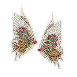90823, BUTTERFLY SEED BEADED EARRING
