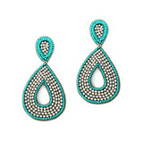 Teardrop Seed Beaded & Rhinestone Earring