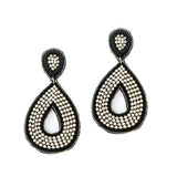 Teardrop Seed Beaded & Rhinestone Earring - view 2
