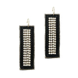 Rectangle Seed Beaded & Rhinestone Earring - view 4