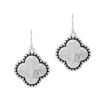 Quatrefoil Metal Dangle Earring