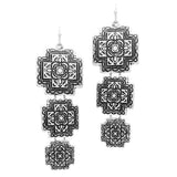 Western Cross Metal Dangle Drop Earring