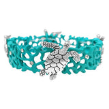 SEA Turtle with Coral Stretch Bracelet, SEA Life, Ocean