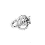 90841, SEA TURTLE ROUND SWIRL METAL STRETCH RING, OCEAN, SEA LIFE