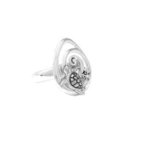 90841, SEA TURTLE TEARDROP SWIRL METAL STRETCH RING, OCEAN, SEA LIFE