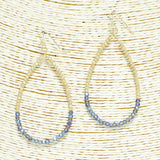90850, TWO TONE TEARDROP BEADED EARRING