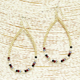 90850, TWO TONE TEARDROP BEADED EARRING