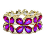 90865, CLOVER RHINESTONE STRETCH BRACELET, WEDDING, BRIDAL, PROM