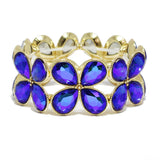 90865, CLOVER RHINESTONE STRETCH BRACELET, WEDDING, BRIDAL, PROM